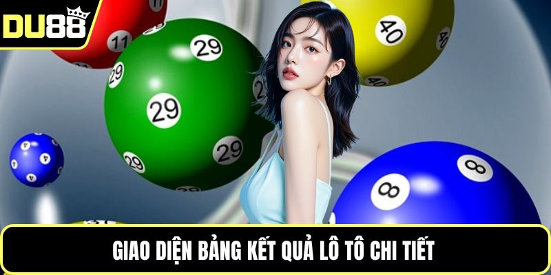 Giao diện bảng kết quả lô tô chi tiết 